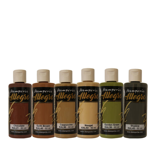 Stamperia Allegro Paints - Set of 6 - Coffee and Chocolate