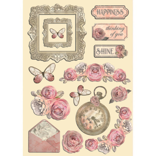 Stamperia Colored Wooden frame A5 - Shabby Rose