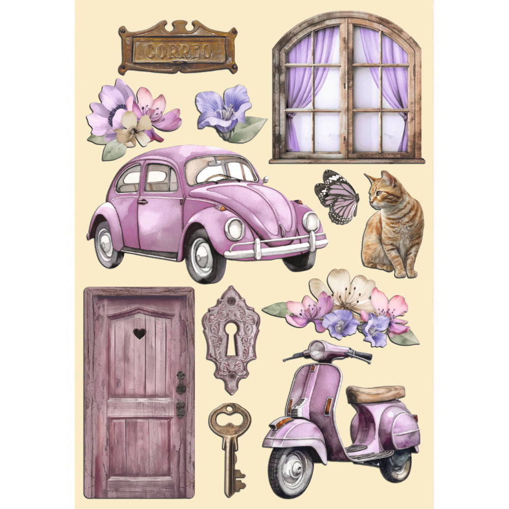 Stamperia Colored Wooden frame A5 - Lavender