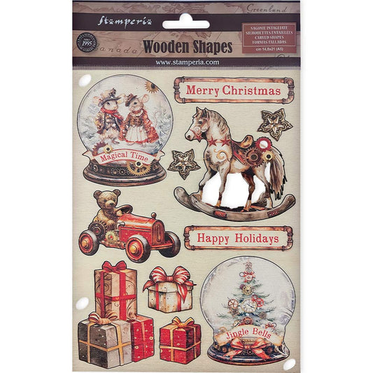 Stamperia Colored Wooden frame A5 - Gear Up For Christmas, Snowglobes