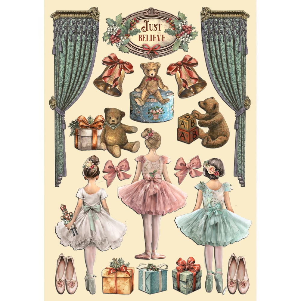 Stamperia Colored Wooden frame A5 - The Nutcracker, Ballet and Teddy