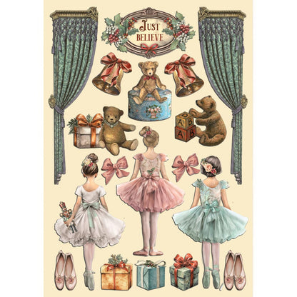 Stamperia Colored Wooden frame A5 - The Nutcracker, Ballet and Teddy