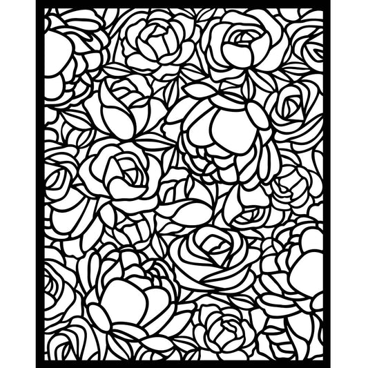 Stamperia 8" x 10" Thick Stencil  - Romance Forever, Rose Pattern