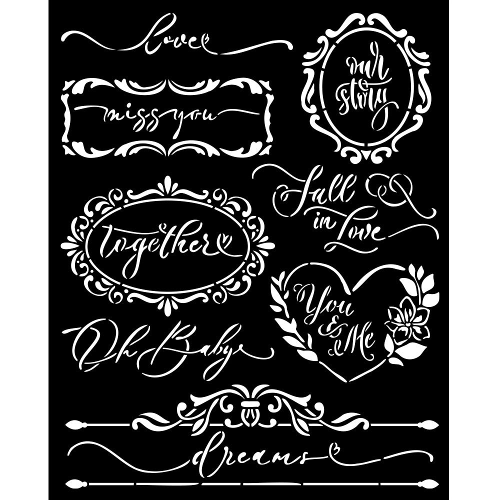 Stamperia 8" x 10" Thick Stencil  - Romance Forever, Plates