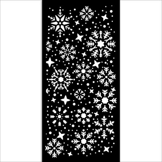 Stamperia 5" x 10" Stencil - Gear Up For Christmas, Snowflakes