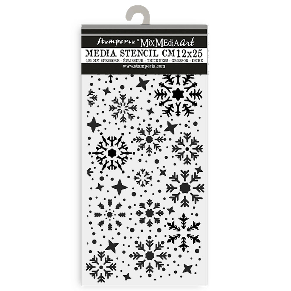 Stamperia 5" x 10" Stencil - Gear Up For Christmas, Snowflakes