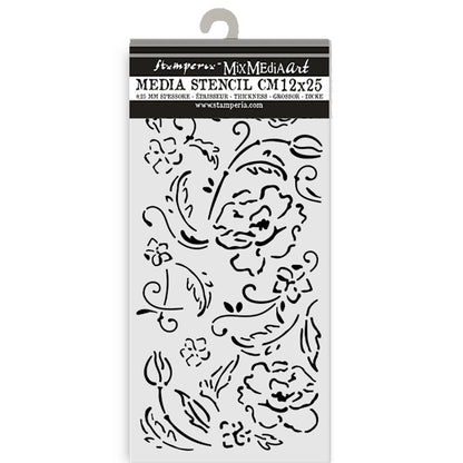 Stamperia 5" x 10" Stencil - Old Lace, Flowers