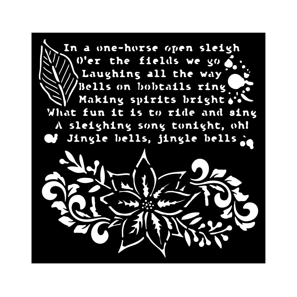 Stamperia 7" x 7" Stencil- The Nutcracker, Poinsettia