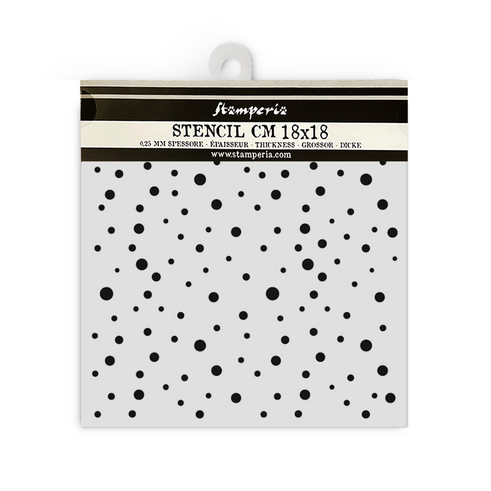 Stamperia 7" x 7" Stencil- Classic Christmas, Dots Pattern