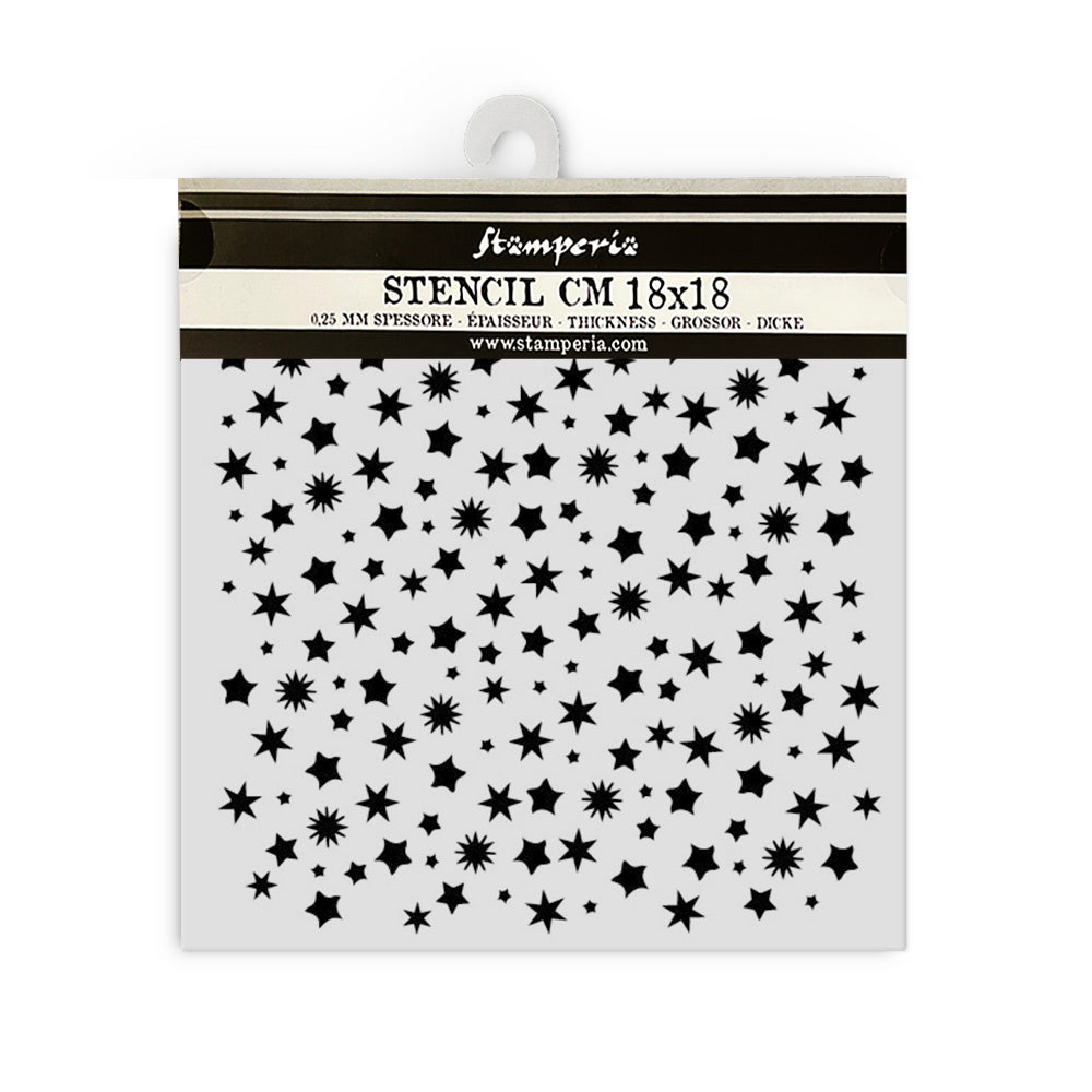 Stamperia 7" x 7" Stencil- Classic Christmas, Stars Pattern