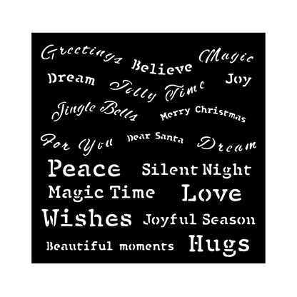 Stamperia 7" x 7" Stencil- Classic Christmas, Quotes