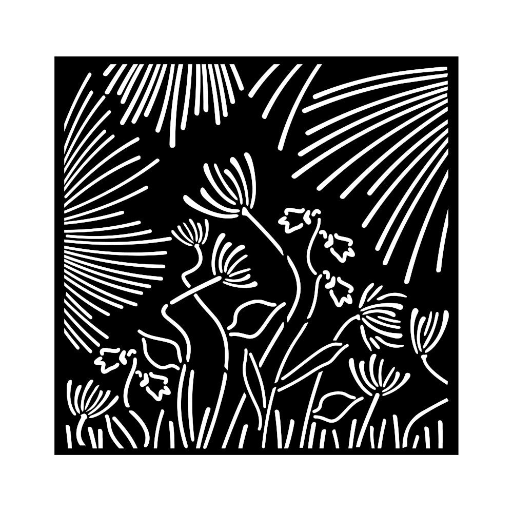 Stamperia 7" x 7" Stencil- Forest, Abstract Flowers