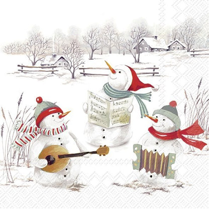 Decoupage Napkins 6.5"  (2pcs)- Musical Snowmen