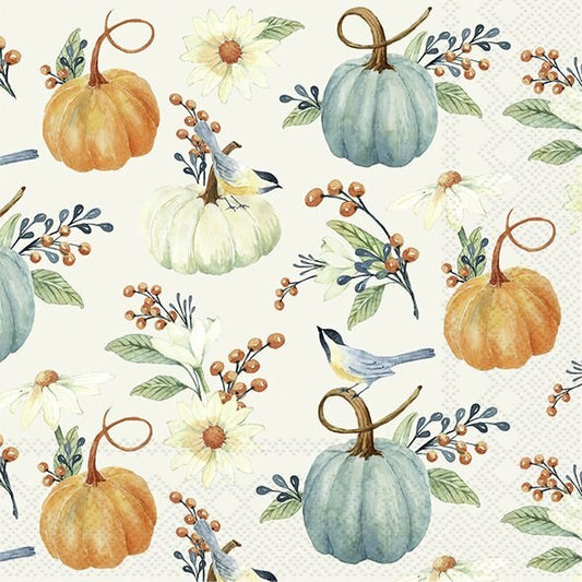 Decoupage napkins 6.5"  (2pcs)- Pumpkin Floral