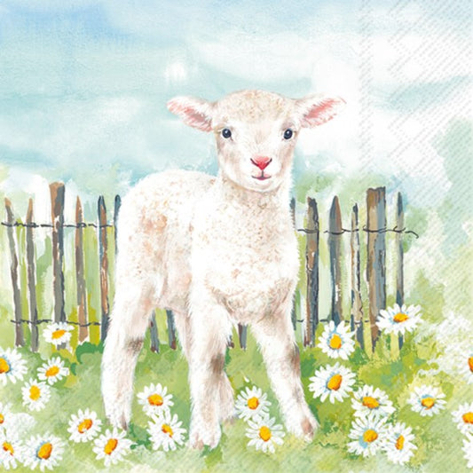 Decoupage napkins 6.5" - Lamb in the Meadow