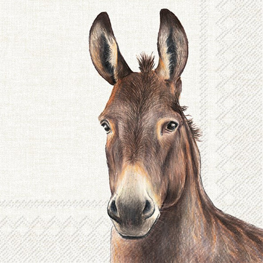 Decoupage napkins 6.5" - Farm Donkey