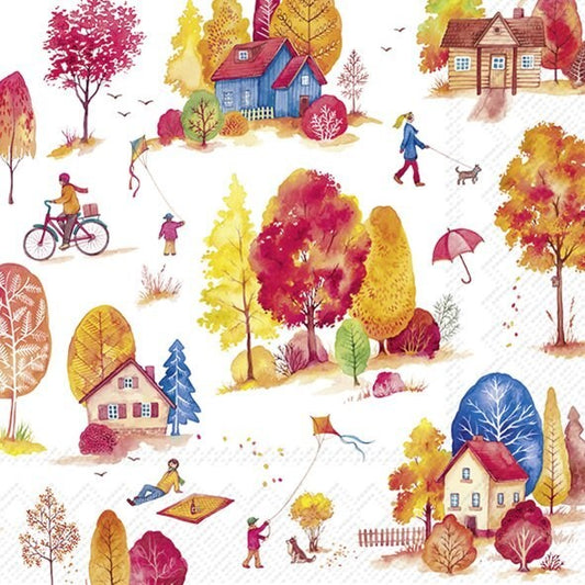 Decoupage Napkins 6.5"  (2pcs)- Autumn Landscape