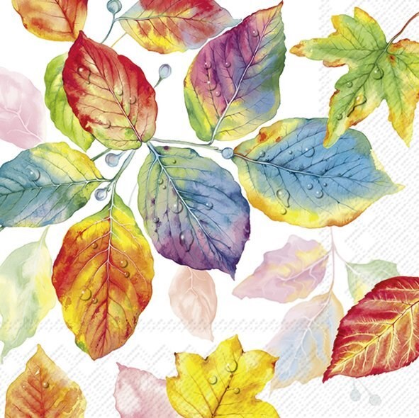 Decoupage Napkins 6.5"  (2pcs)- Colorful Leaves