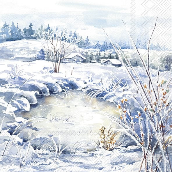 Decoupage Napkins 6.5"  (2pcs)- Frosty Landscape