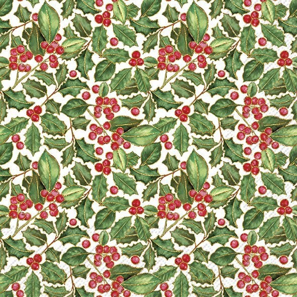 Decoupage Napkins 6.5"  (2pcs)- Holly