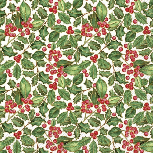 Decoupage Napkins 6.5"  (2pcs)- Holly