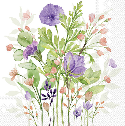 Decoupage napkins 6.5" - Purple Florals