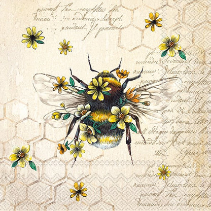 Decoupage napkins 6.5" - Bee Queen