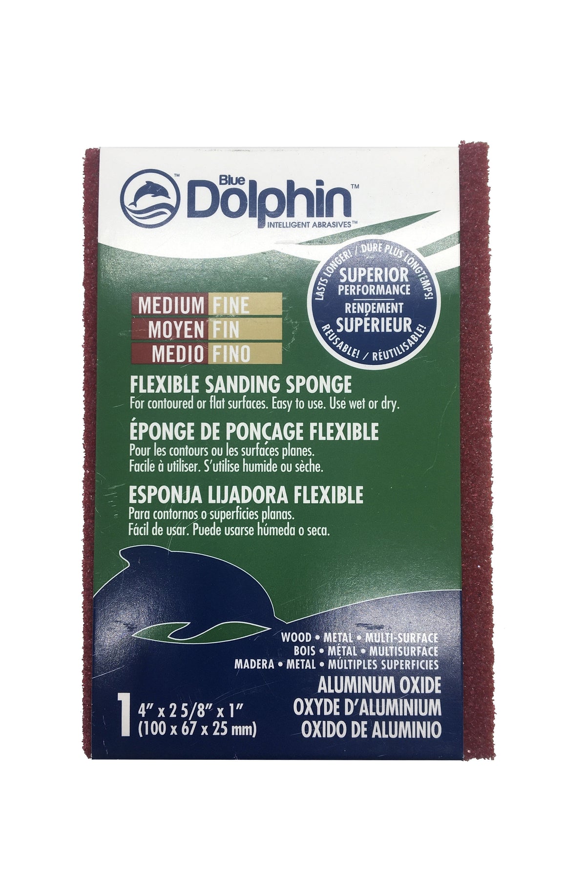 Block Sander Blue Blue Dolphin Fine/Medium Angled Sanding Block – Ninnys Napkins