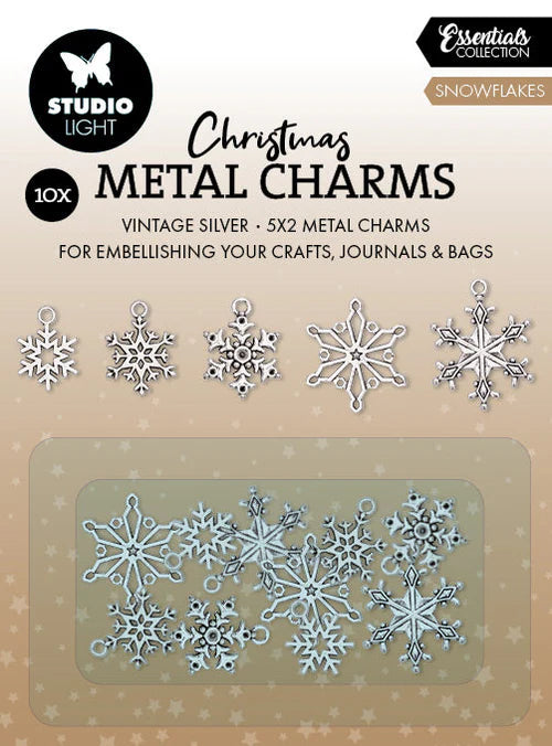 Metal Charms Snowflakes Essentials 10 Pieces
