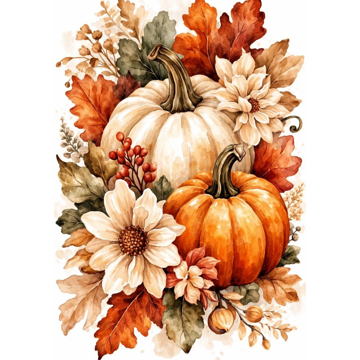 Mini Wet Transfer, Decals for Crafts 3.25" x 5" - Pumpkin Patch