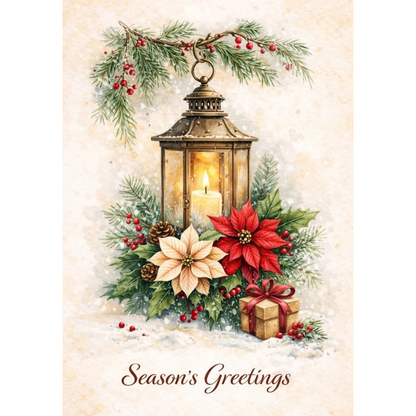 Mini Wet Transfer, Decals for Crafts 3.25" x 5" - Winter Lantern