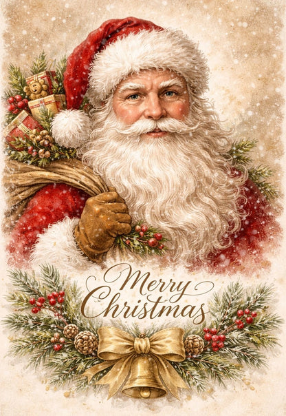 Mini Wet Transfer, Decals for Crafts 3.25" x 5" - Wishes from Santa