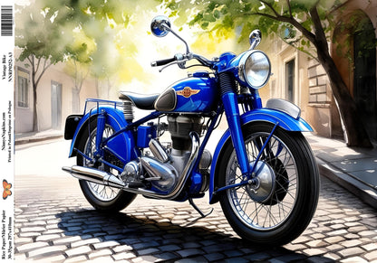 Special Order - Ninny's Decoupage Rice Paper - Vintage Motorbike VII