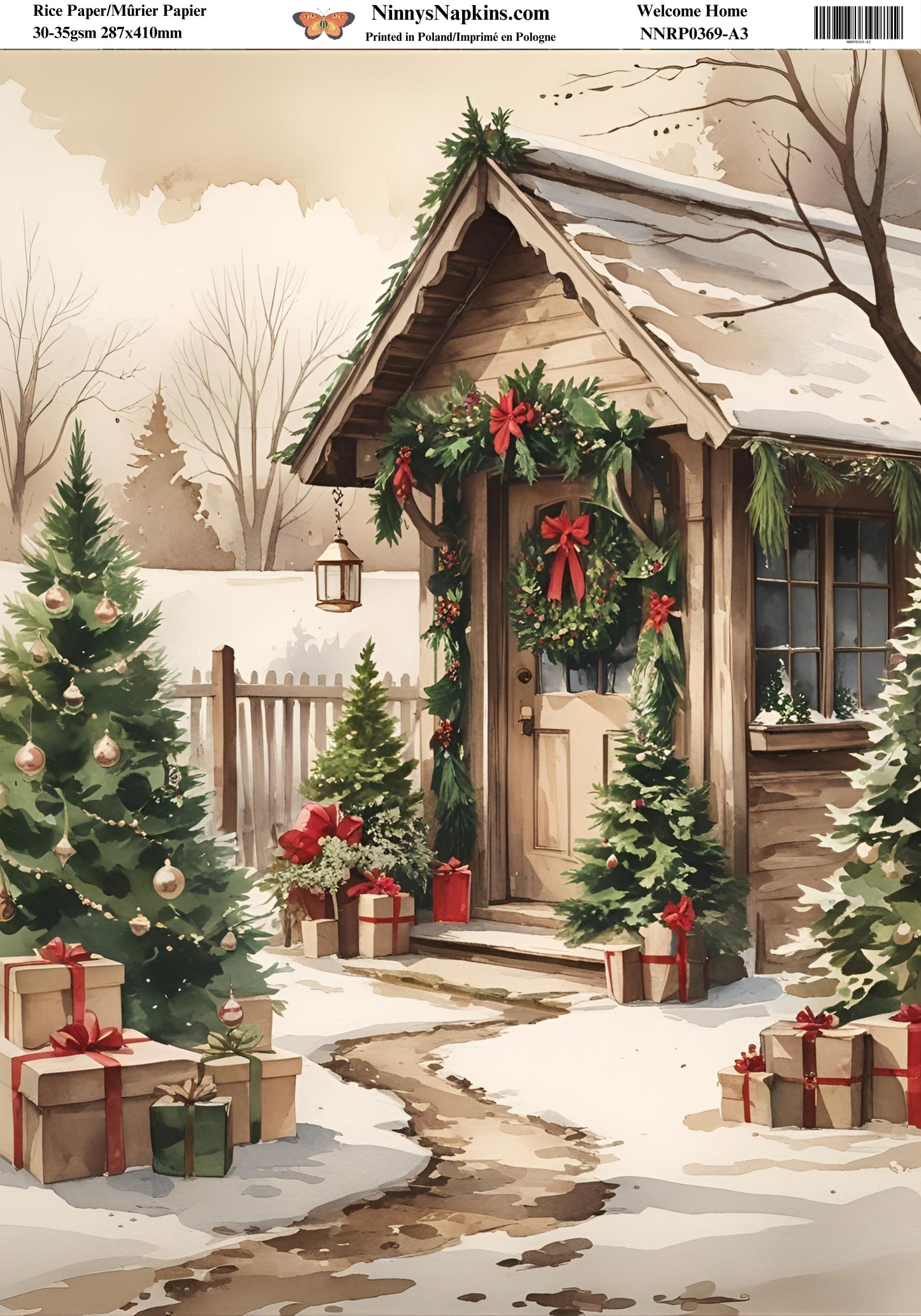 Decoupage Rice Paper - Welcome Home