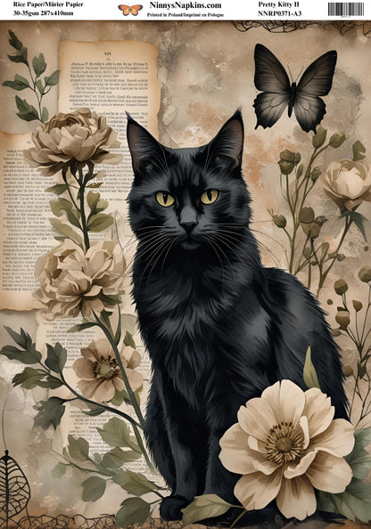 Decoupage Rice Paper - Pretty Kitty II