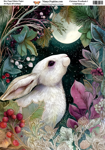 Decoupage Rice Paper - Christmas Woodland I (Special Pre-Order)