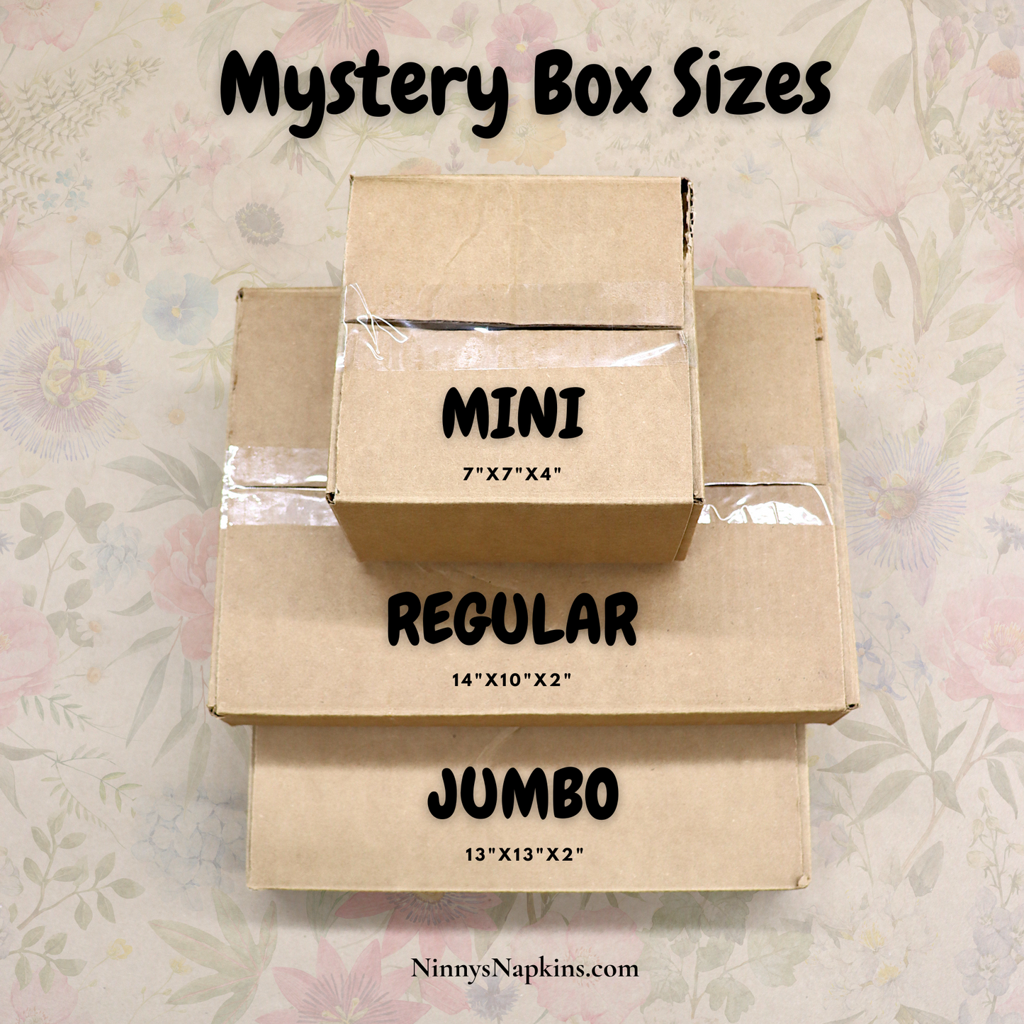 Ninny's Mystery Box Size Chart