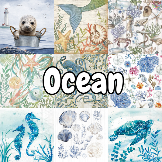 Decoupage Napkin Bundle - Ocean