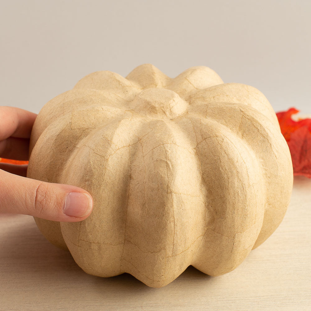 Paper Mache Pumpkin - 4-1/4"H x 6.5" W