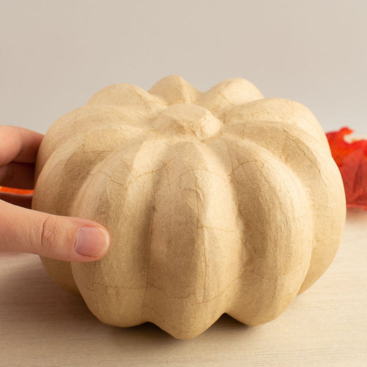 Paper Mache Pumpkin - 4-1/4"H x 6.5" W