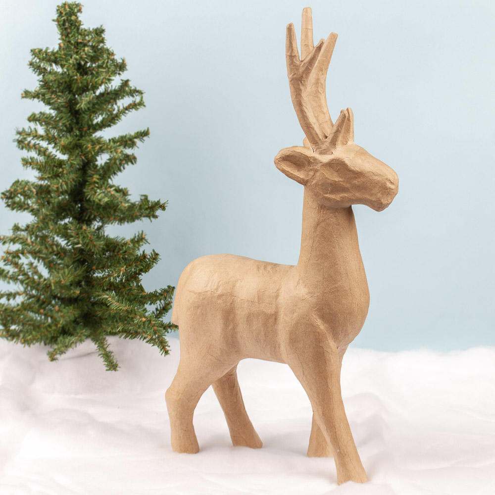 Paper Mache Standing Deer/Reindeer (13" L X 23" H)