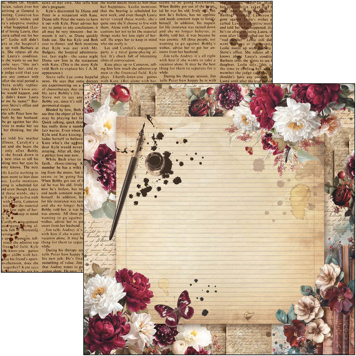 Paper Pad 12"x12" 12/Pkg - Book Lovers
