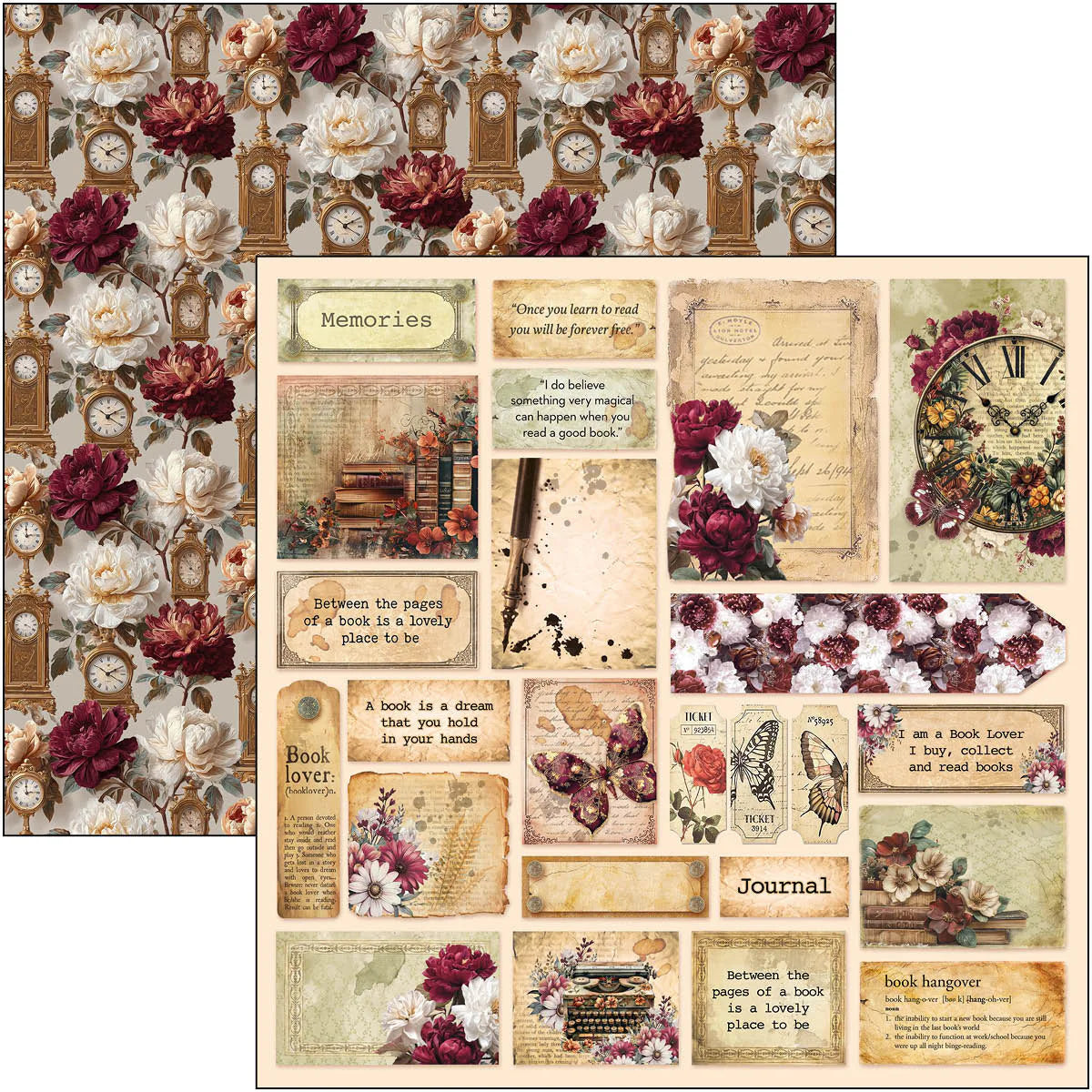 Patterns Pad 12"x12" 8/Pkg - Book Lovers