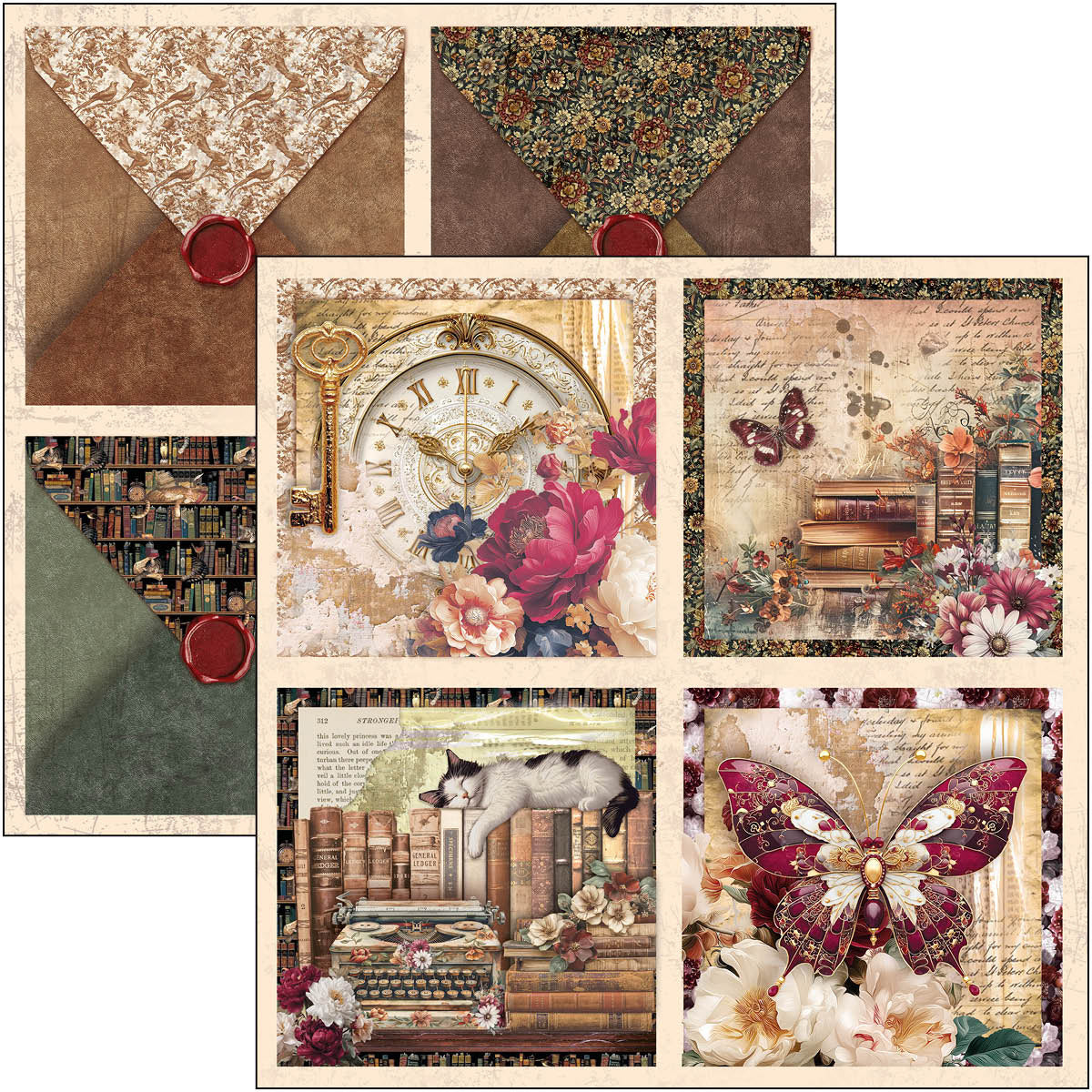 Patterns Pad 12"x12" 8/Pkg - Book Lovers