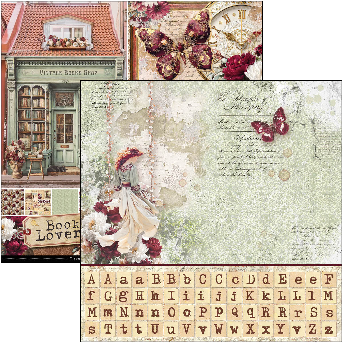 Patterns Pad 12"x12" 8/Pkg - Book Lovers