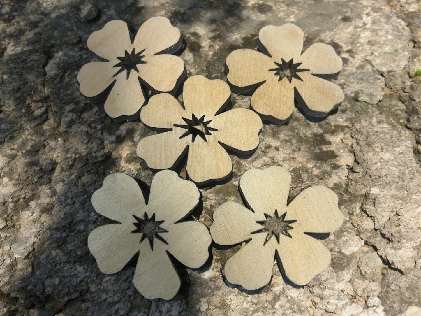 Wooden Hibiscus (5PK)
