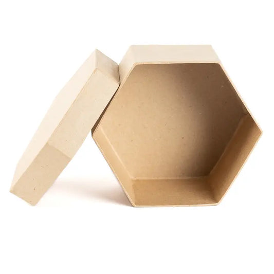 Premade Paper Mache Hexagon Box