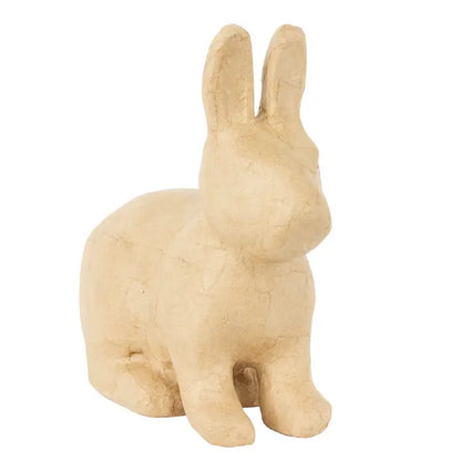 Premade Unfinished Paper Mache Bunny Rabbit Figurine