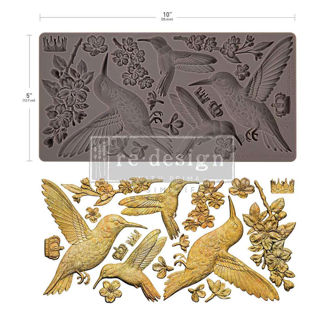 Redesign with Prima Décor Mould 5" x 10" - Bloom and Flutter