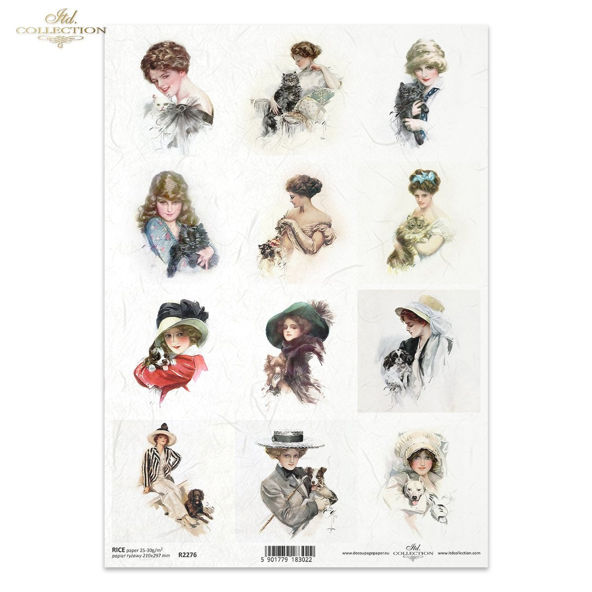 Rice Paper - Vintage Ladies and Pets